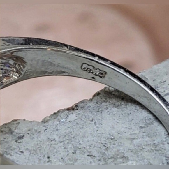 Womens Sterling Silver Black CZ Knot Ring - Picture 5 of 8